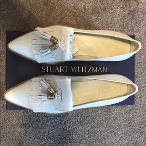 Stuart weitzman white loafers
